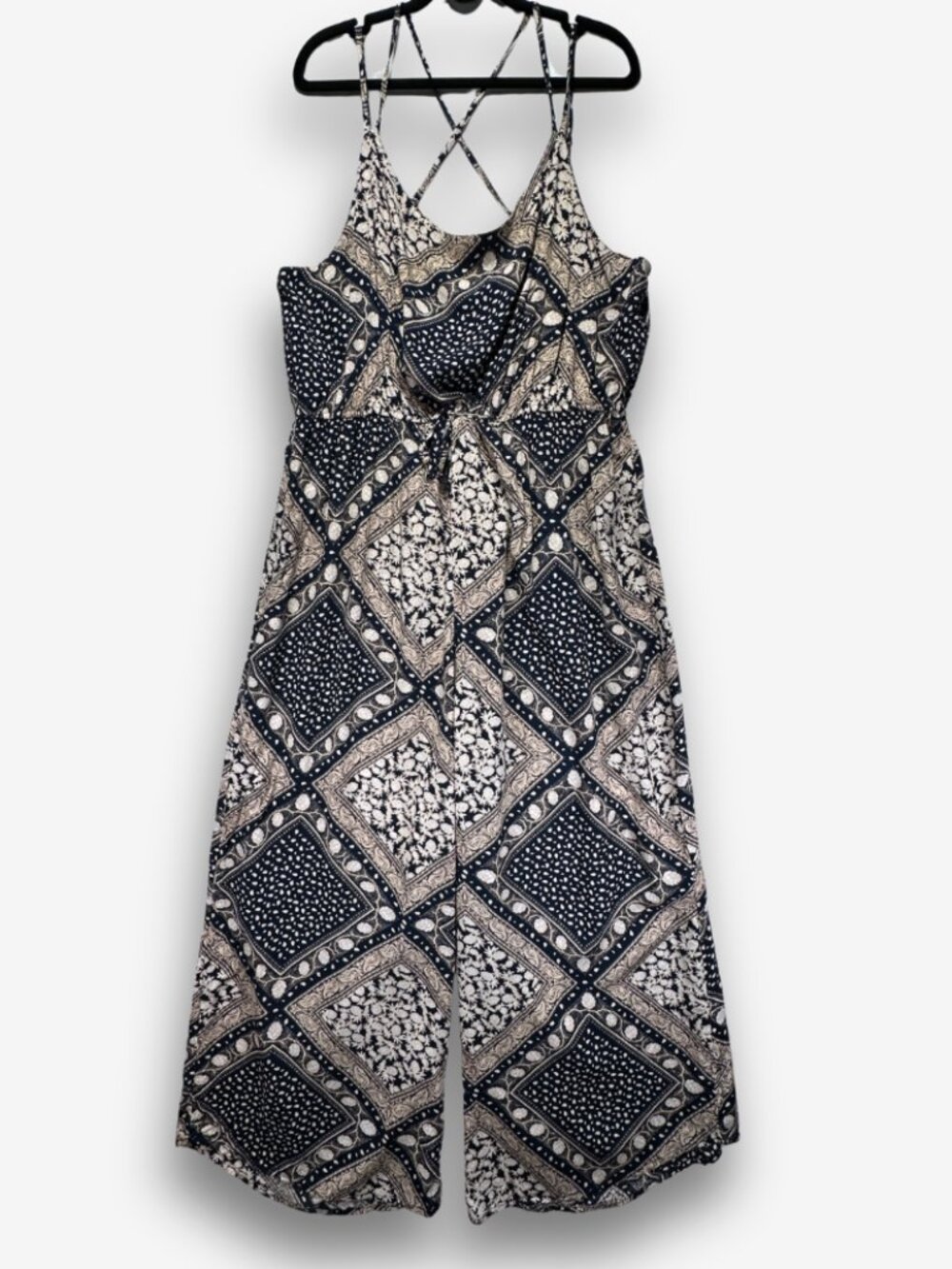 Hayden Los Angeles Bandana Print Jumpsuit Wide Leg Cross Back Rayon Festival 2XL